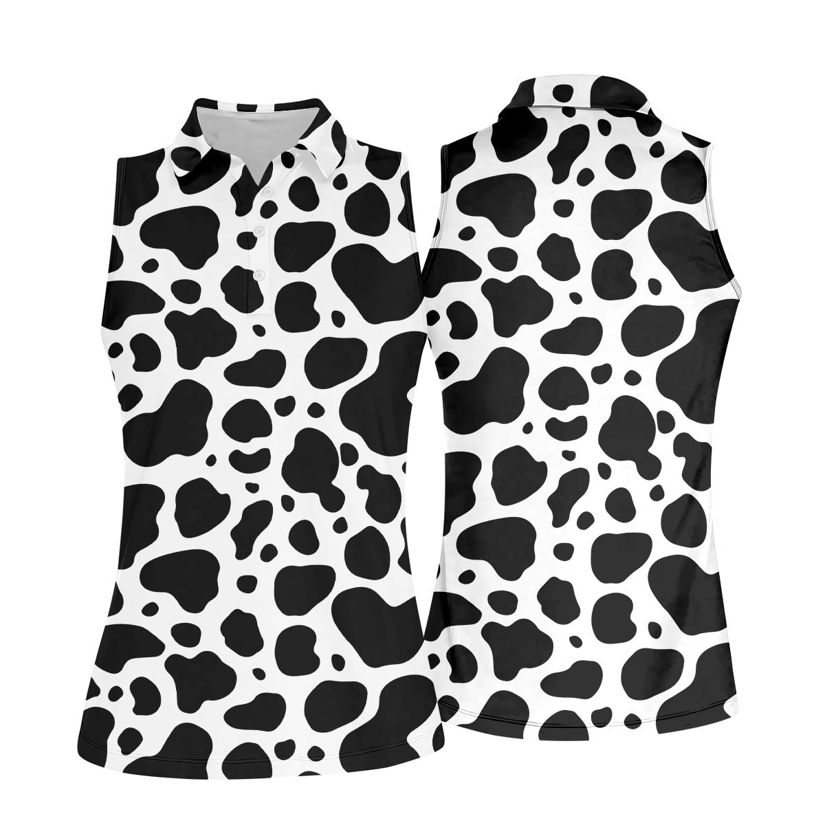 Cowhide Pattern Golf Shirt, Western Ranch Inspired Design, Golf Shirt For Women