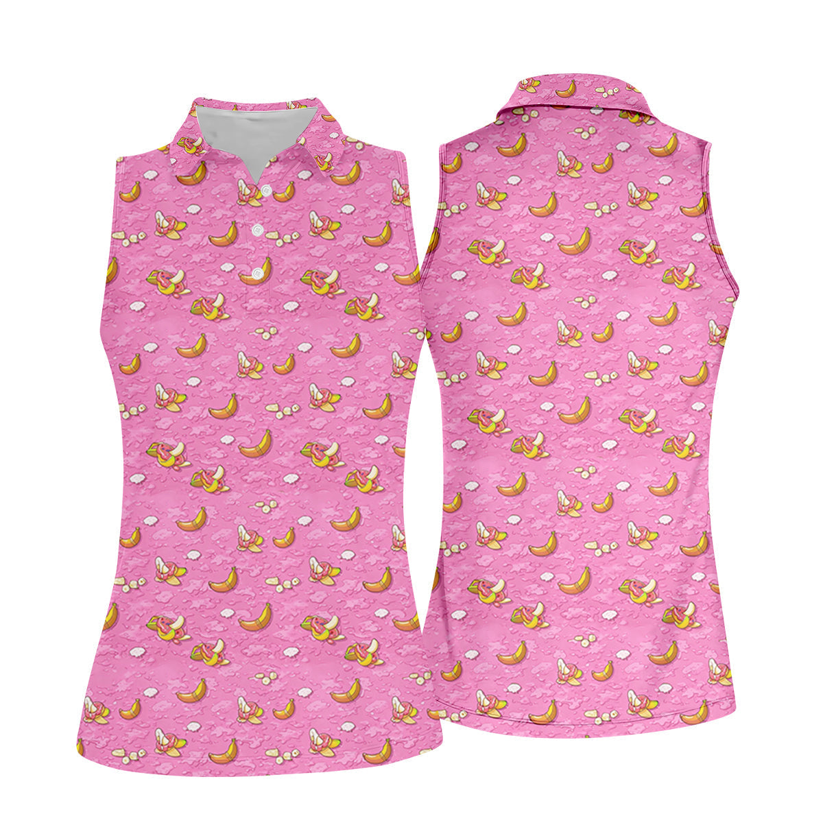 Banana And Donut Dirty Humor Pink Golf Shirt, Fun Women's Golf Shirts, Valentines Golf Gift, Ladies Golf Polos