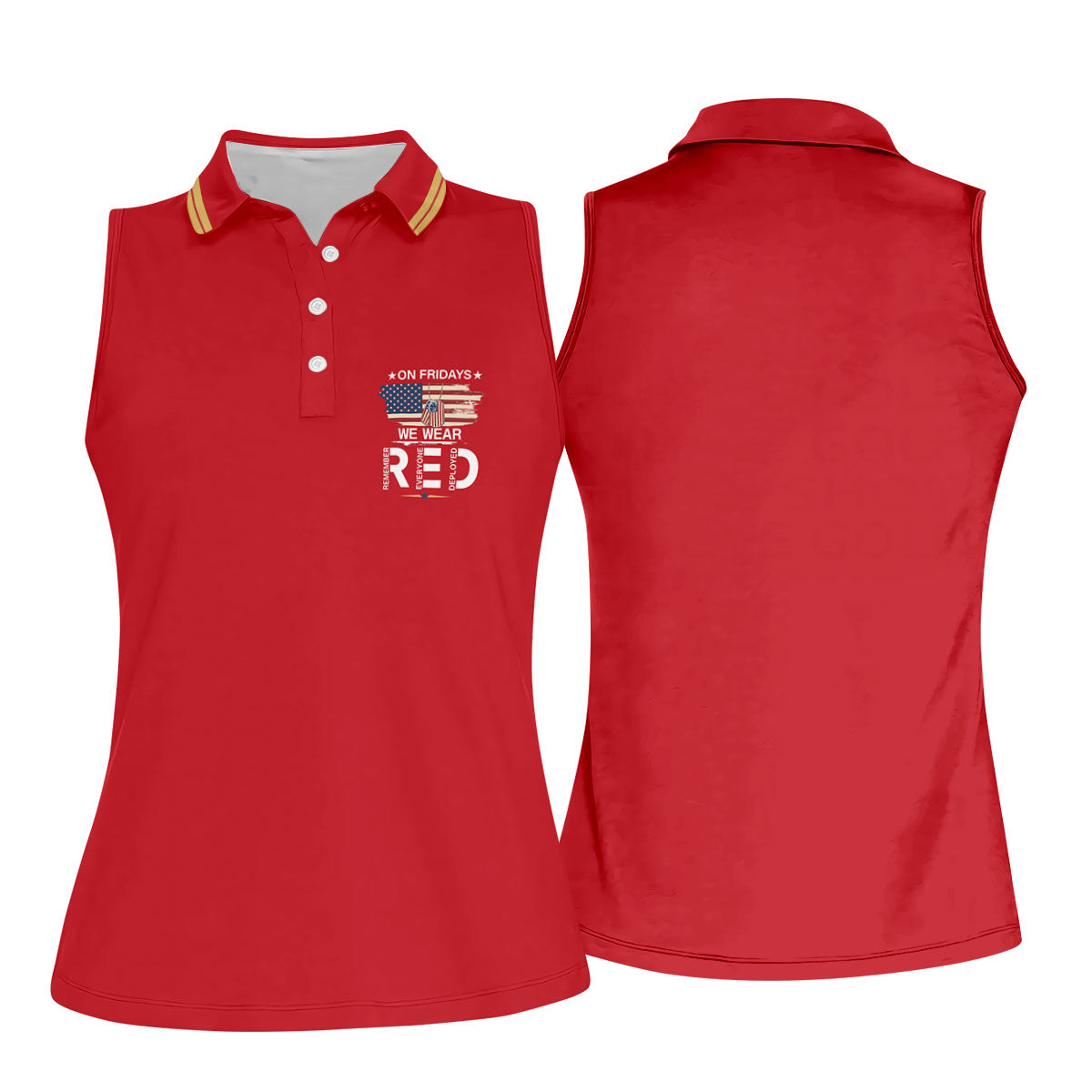 On Friday We Wear Red Patriotic 4th Of July Golf Shirt, 250 Years Women's Golf Tops