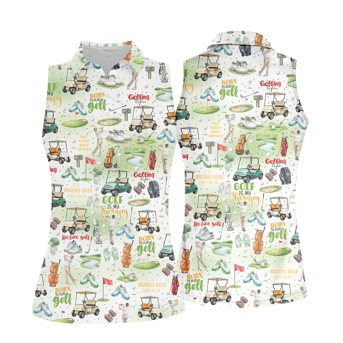 Born To Play Golf Let's Par Tee White Golf Shirt, Fun Women's Golf Shirts, Ladies Golf Shirts, Golfing Apparel
