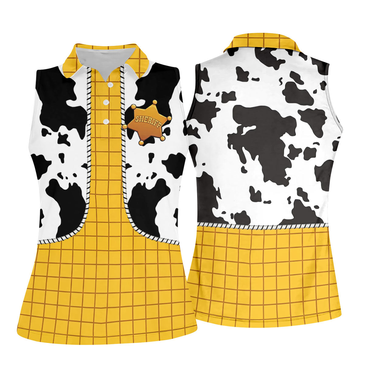 Cowboy Toy Hawaiian Golf Shirt, Cartoon Style Women's Golf Tops, Ladies Golf Shirts