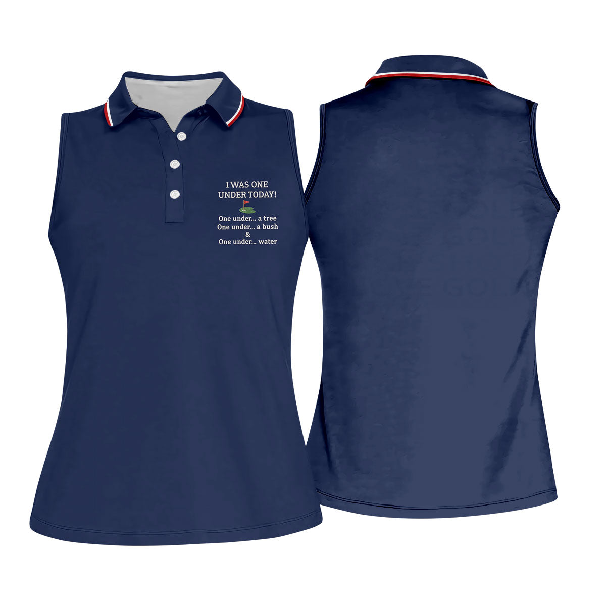 I Was One Under Today Navy Golf Shirt, Funny Golf Shirt, Ladies Golf Tops, Golf Shirt For Women