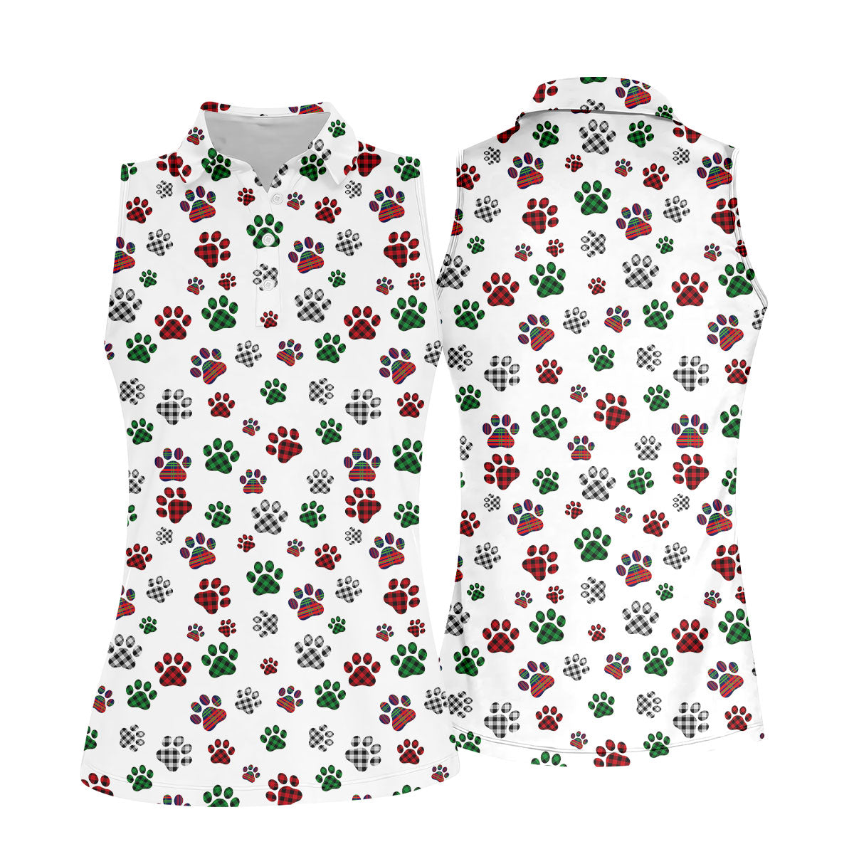 A Heartbeat At My Feet Paw Print Polo ShirtLover Gift, Ladies Golf Shirts, Golf Gifts For Women
