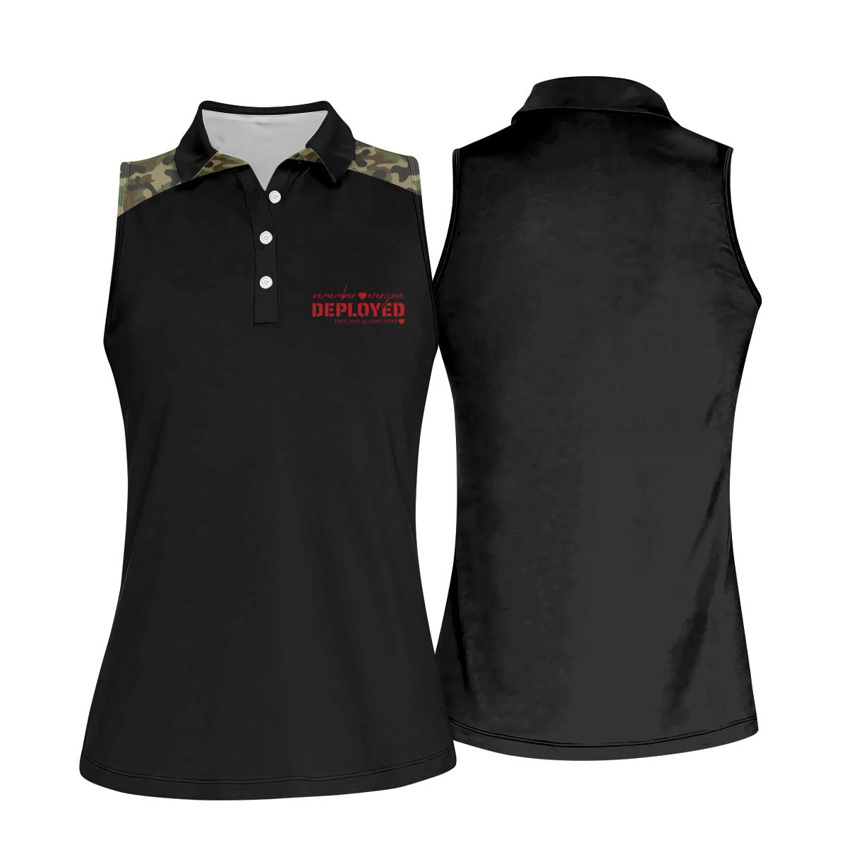 Remember Everyone Deployed Camo Black Patriotic 4th Of July Golf Shirt, 250th Anniversary Golf Shirt For Women