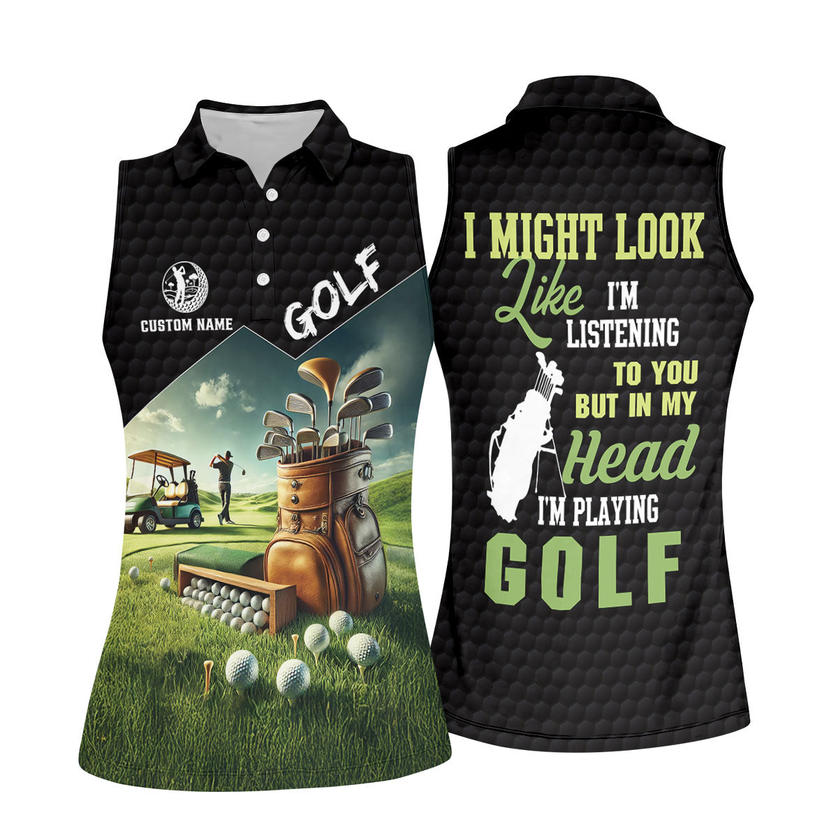 In My Head I'm Playing Golf Funny Golf Shirt, Custom Golf Shirts, Golf Shirt For Women