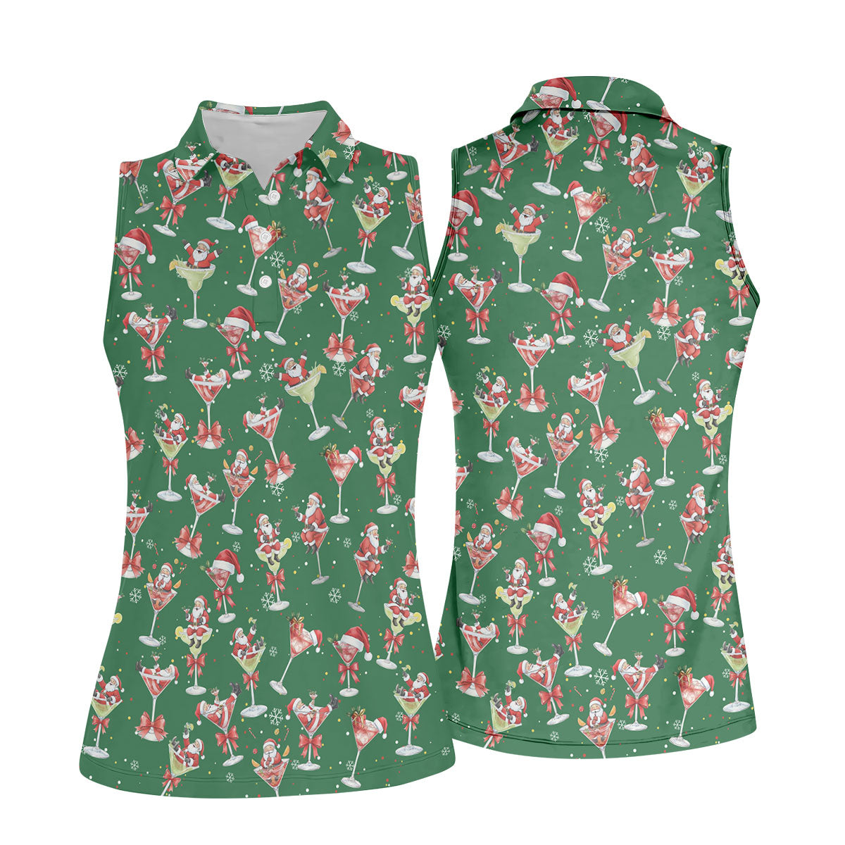 Santa Claus Margarita Christmas Shirt Golf Polo Shirt Unique Gift For Golfer, Golf Gifts For Women