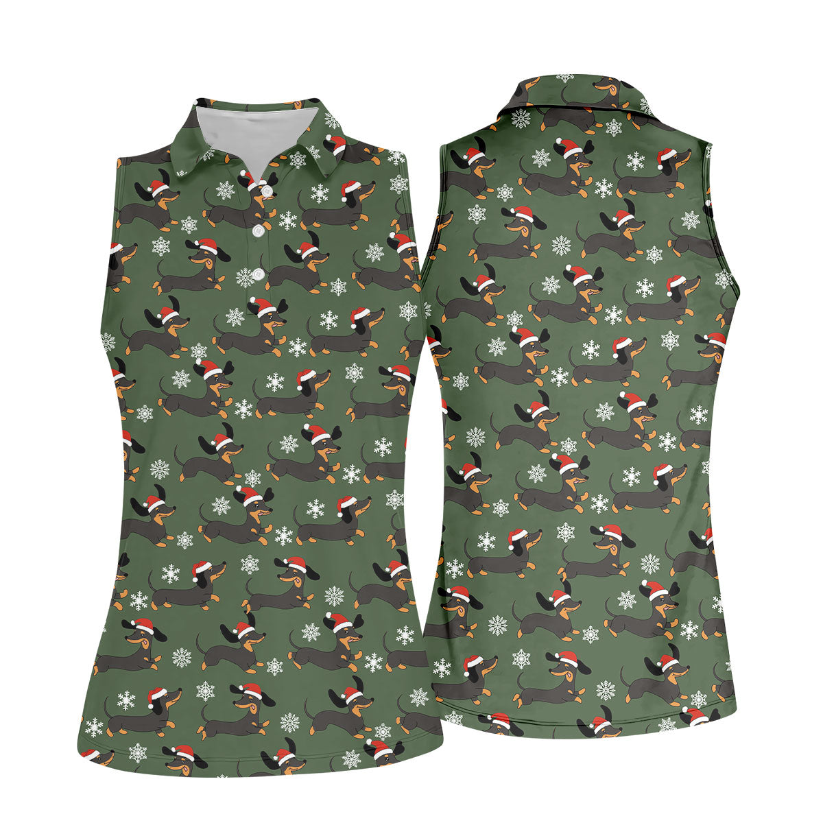 Dachshund Christmas Fun Golf Shirt, Ladies Golf Shirts, Golf Shirt For Women, Christmas Golf Gift