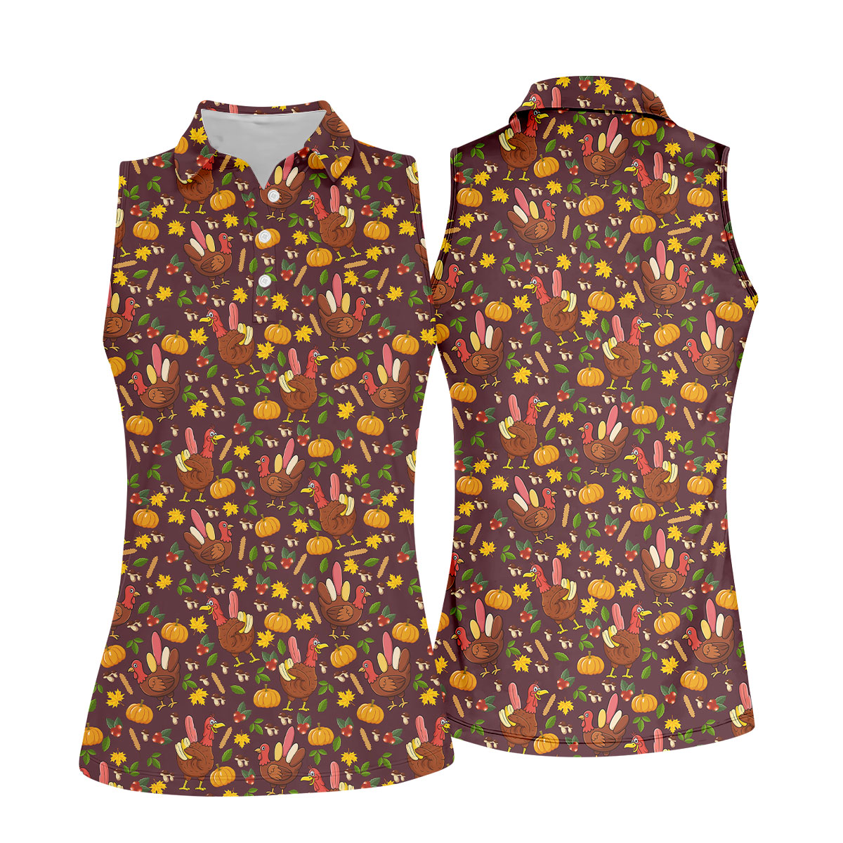 Funny Thanksgiving Ladies Golf Tops, Golf Shirt For Women, Unique Gift For Golfer