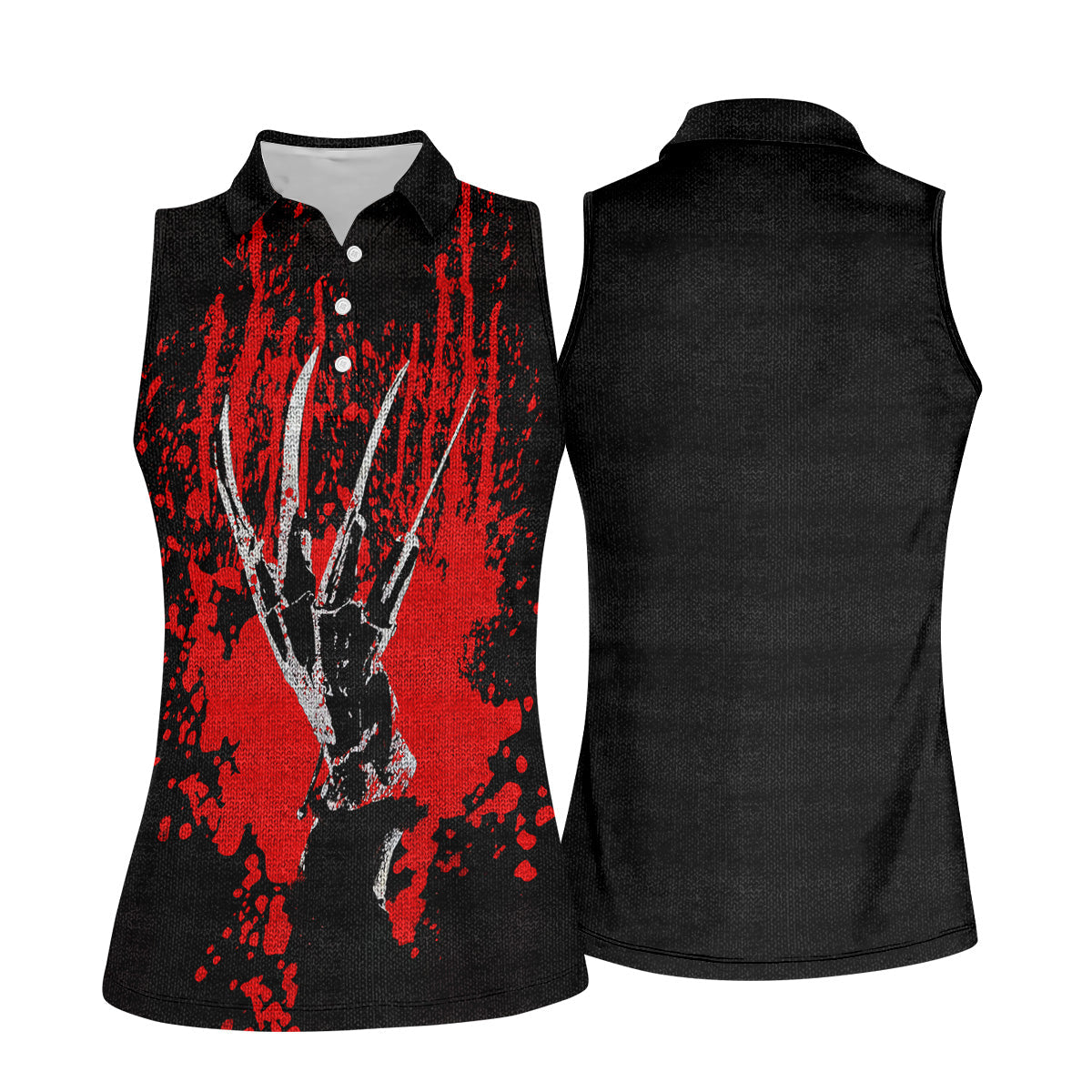 Horror Hand Women's Golf Tops, Horror Movie Golf Polos, Halloween Golf Shirt, Gift For Golfer