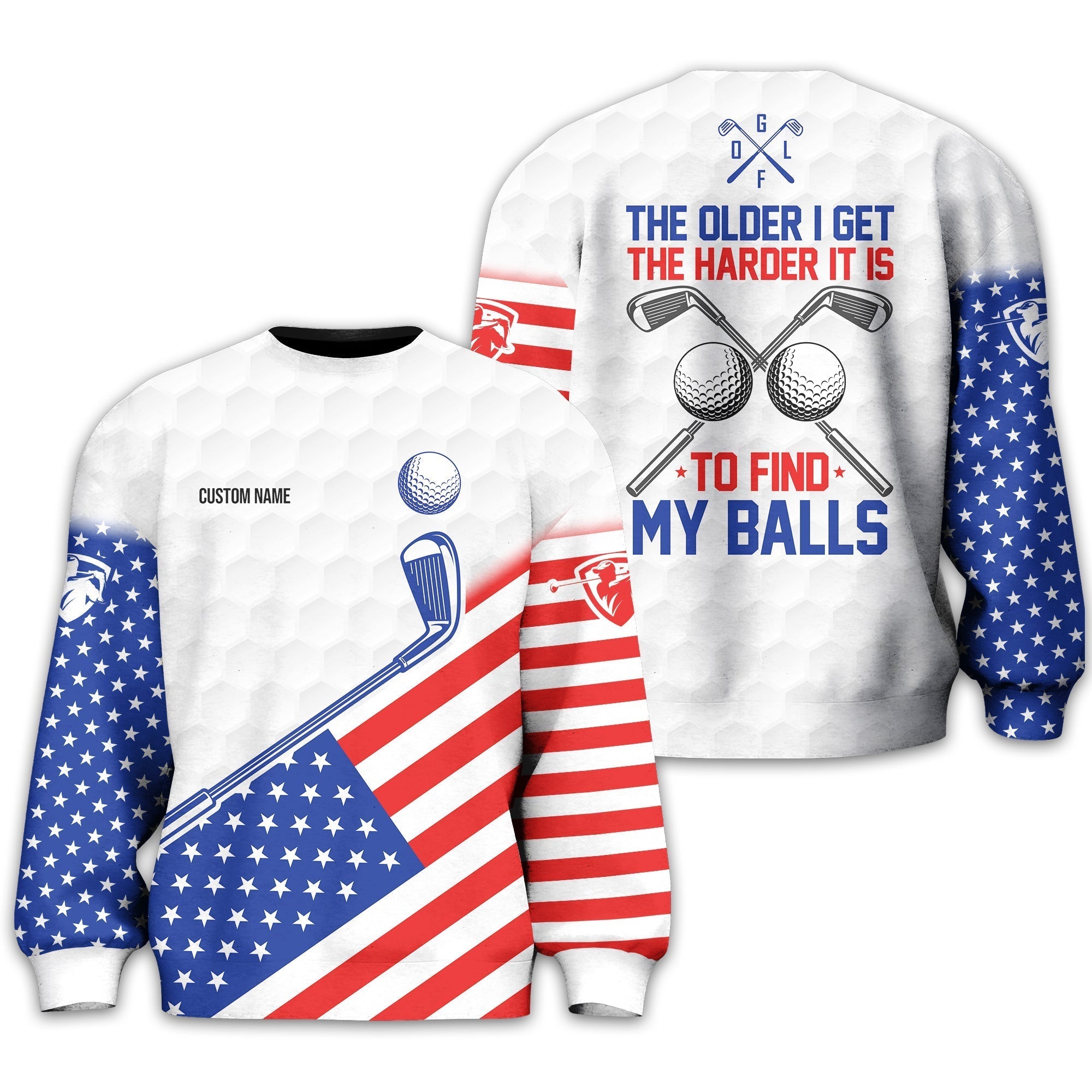 To Find My Balls, USA Flag Polo ShirtPersonalized Golf Shirt, Unique Gift For Golfer