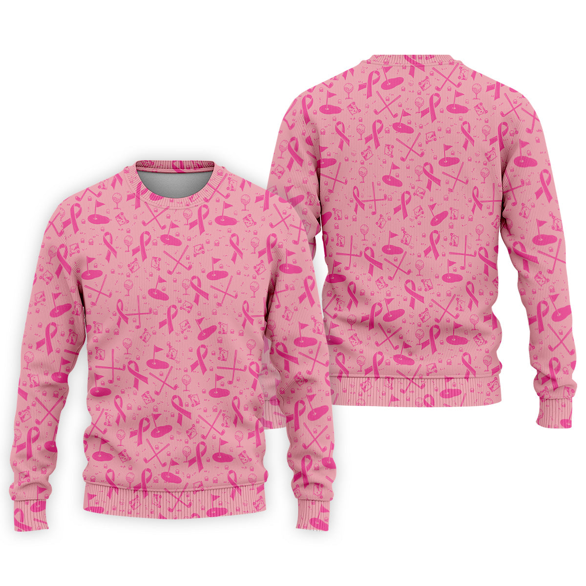 Awareness Ribbon Light Pink Golf Shirt, Cancer Awareness Shirt, Polo ShirtFor Men