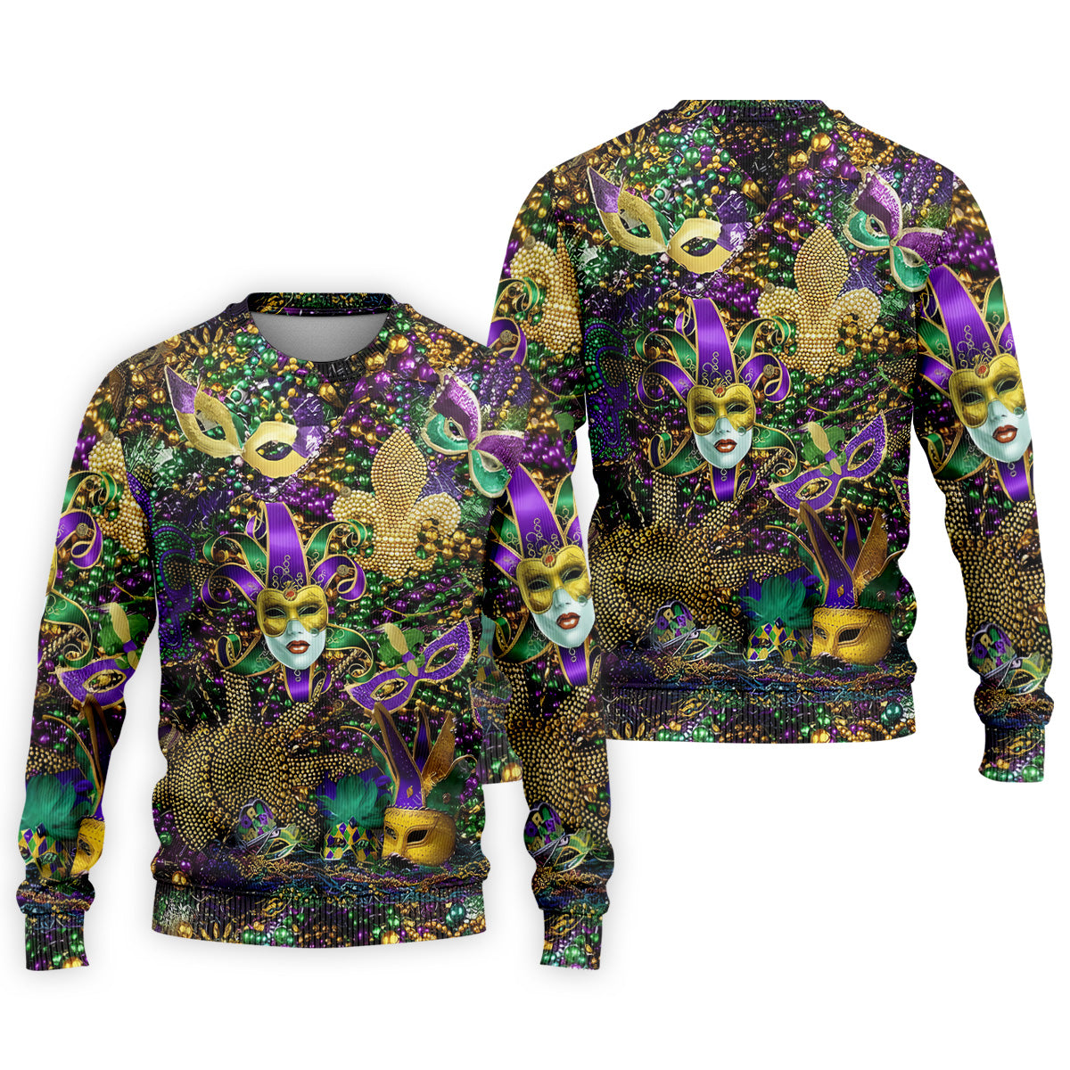 Holiday Mardi Gras Green Purple Gold Golf Tops For Men, Polo ShirtFor Men, Golf Gift For Men