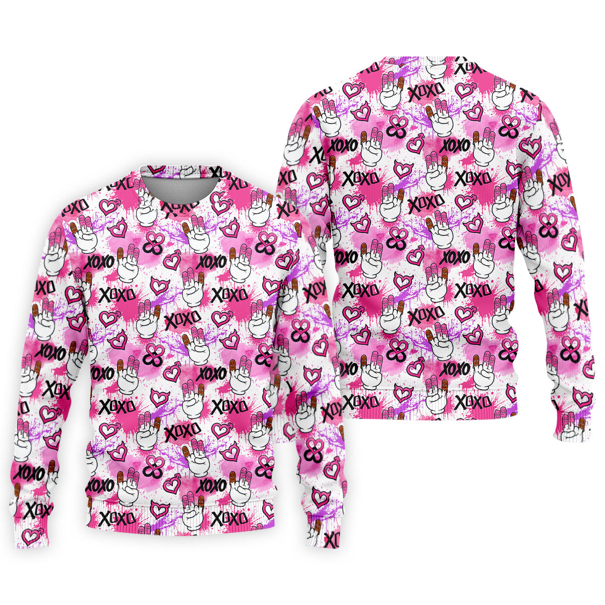 Chocolate Fingers Adult Humor XOXO Pink Splatter Fun Golf Shirts For Men, Valentines Golf Gift, Polo ShirtFor Men