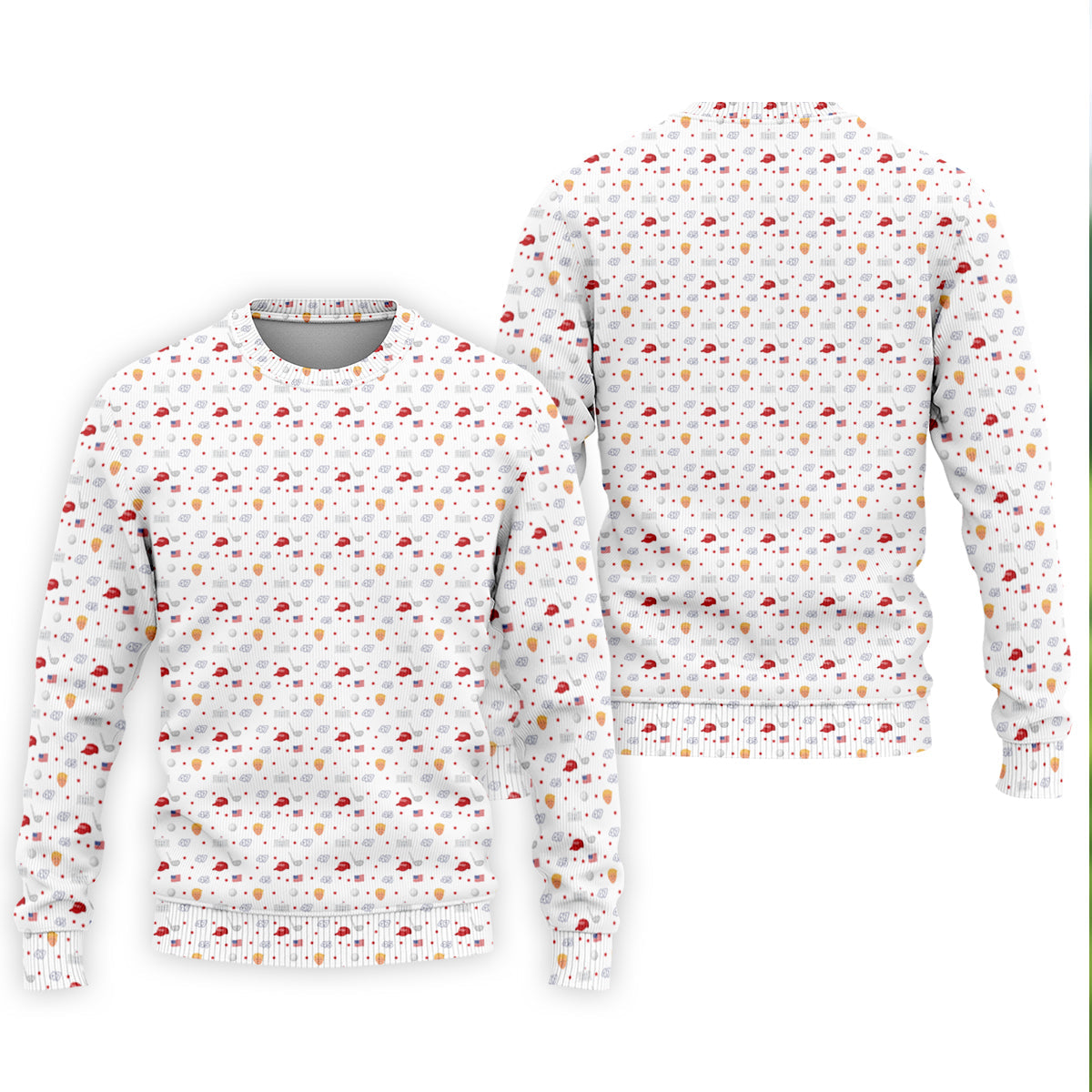 45 47 US Flag Pattern White Golf Shirt, Funny Golf Shirt, Golf Shirts For Men, Golf Gift For Men