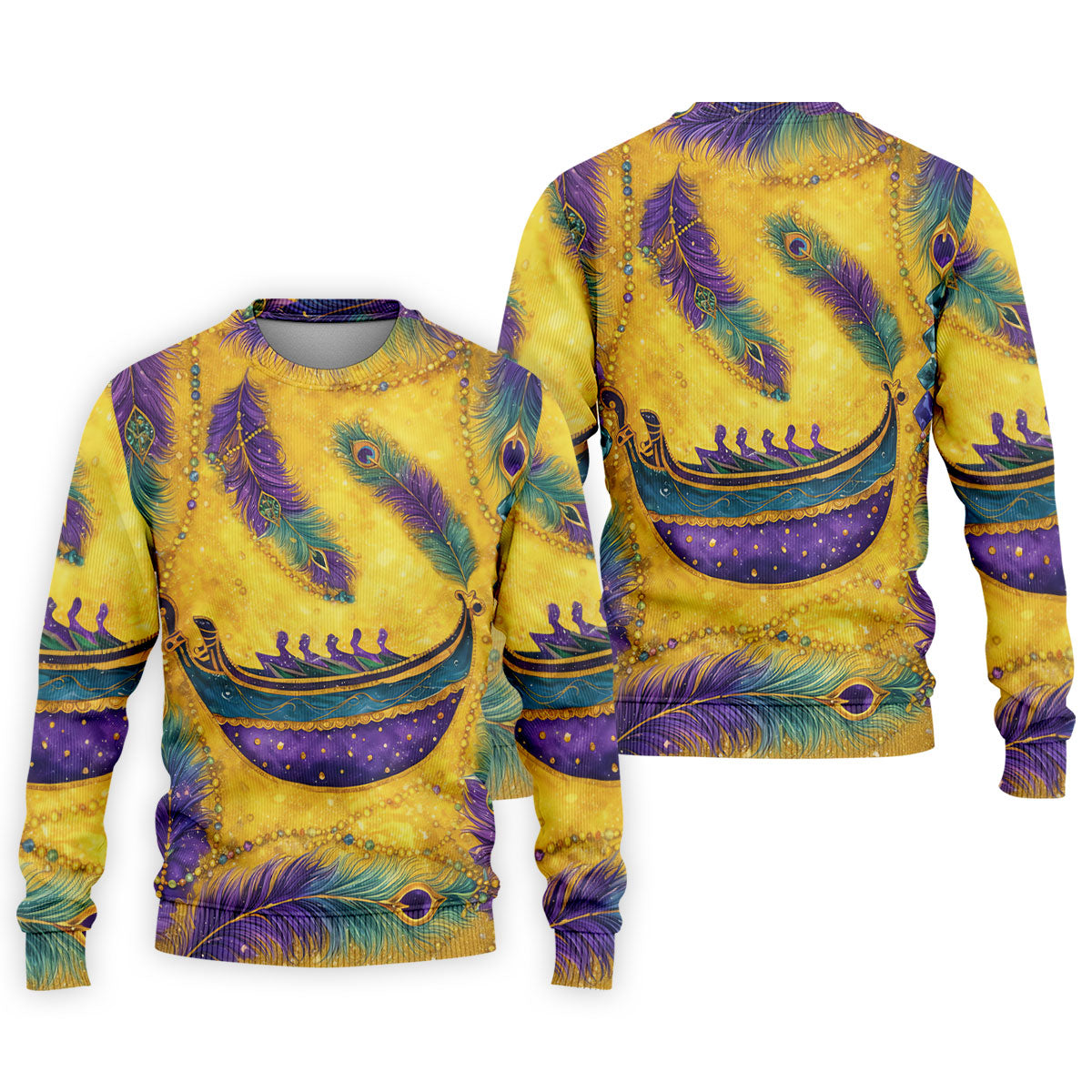 Mardi Gras Day Gradient Art Feather Print Retro Men's Golf Polo Shirt Golf Shirts For Men