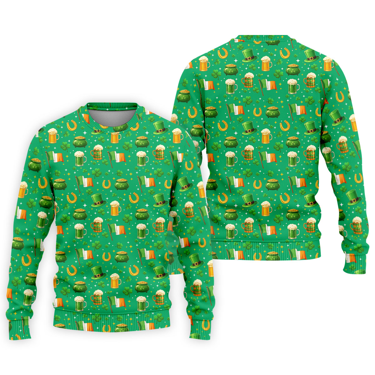 St Patrick's Day Pot Of Gold Leprechaun Hats Irish Flag Golf Tops For Men, Golf Gift For Men, Golf Shirts For Men