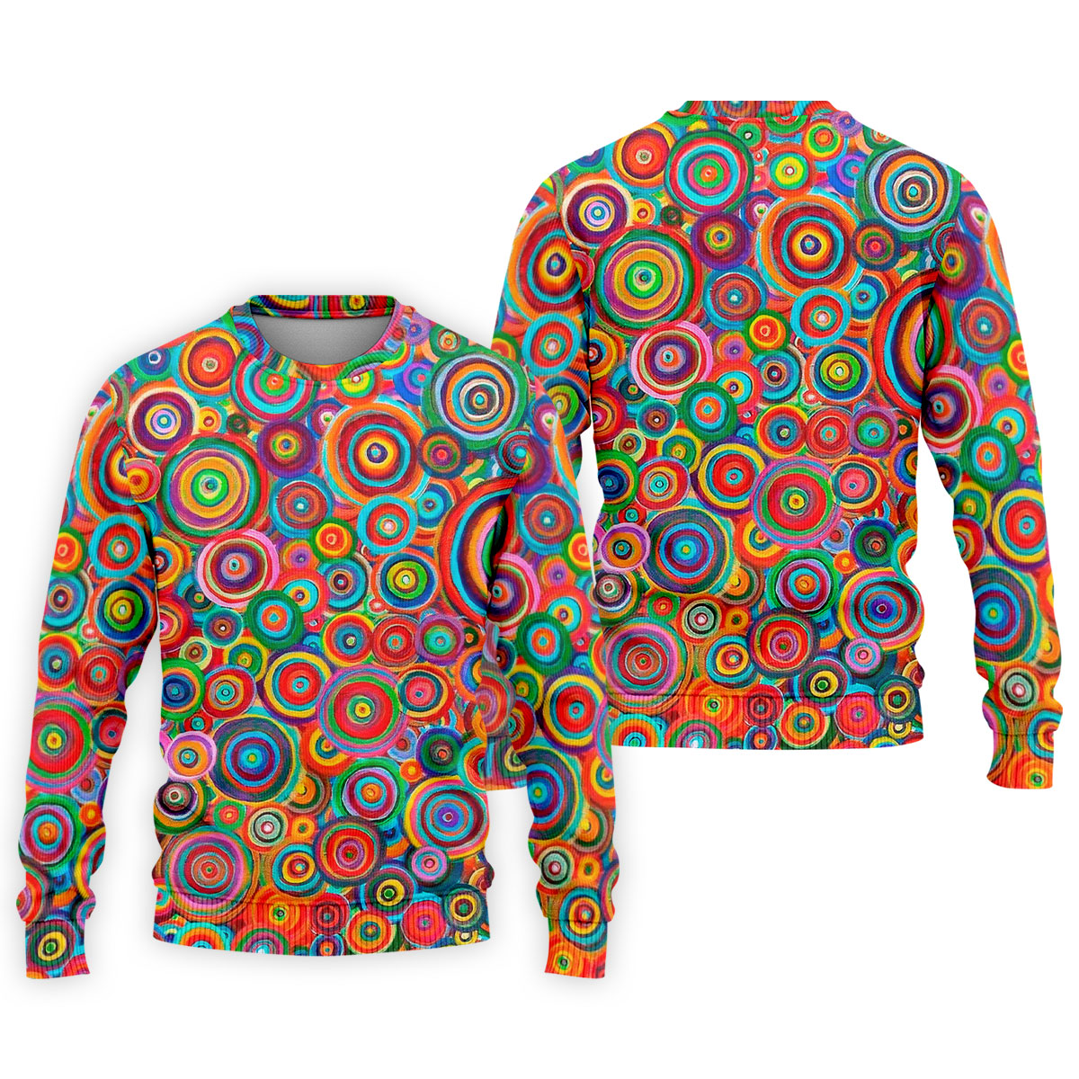 Colorful Abstract Circle Pattern Polo Shirt, Printed Golf Shirts, Hawaiian Golf Shirt, Mens Polo Shirts