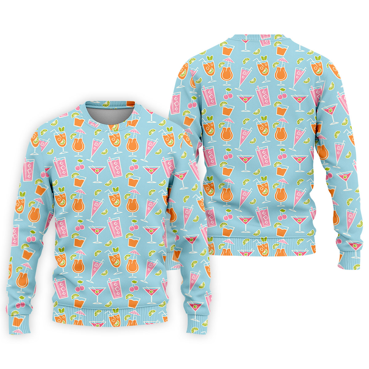 Tropical Cocktail Drinks Pattern Golf Shirt, Mens Golf Shirts, Golf Apparel For Men