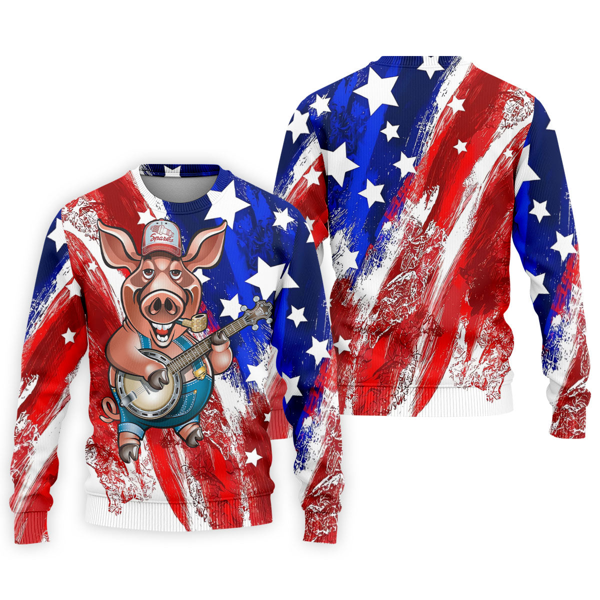 Patriotic American Flag Brush Strokes Funny BBQ 250th Anniversary Polo Shirt Men, Golf Shirts For Men
