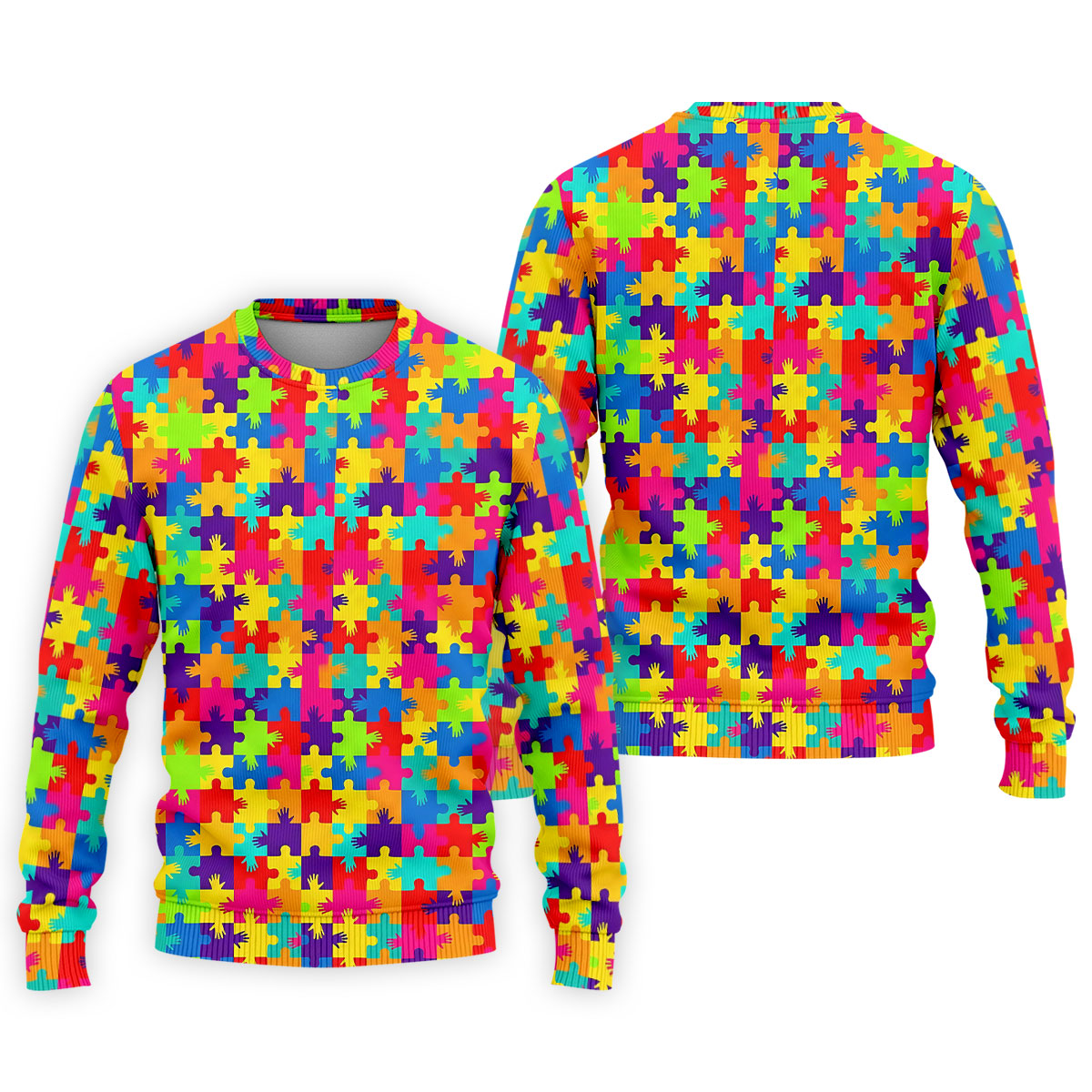 Colorful Handprints Autism Awareness Puzzle Golf Tops For Men, Polo Shirt Men, Golf Shirts For Men
