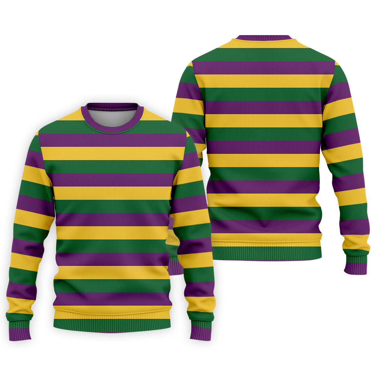 Gold Purple Green Mardi Gras Stripe Men's Golf Polo Shirt Golf Gift For Men, Golf Shirts For Men
