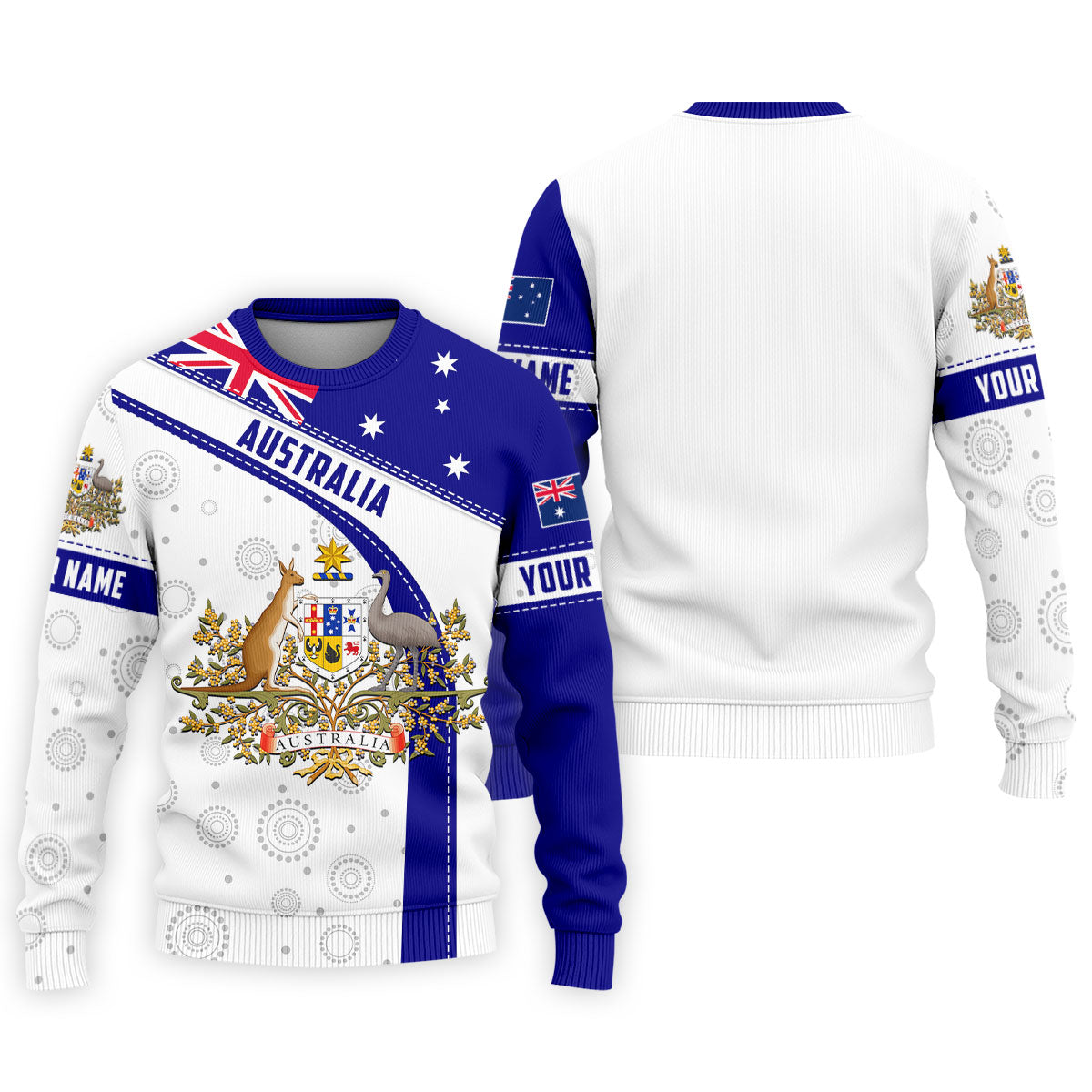 Australian Coat Of Arms Golf Tops For Men, Australia Flag Print Polo Shirt Men