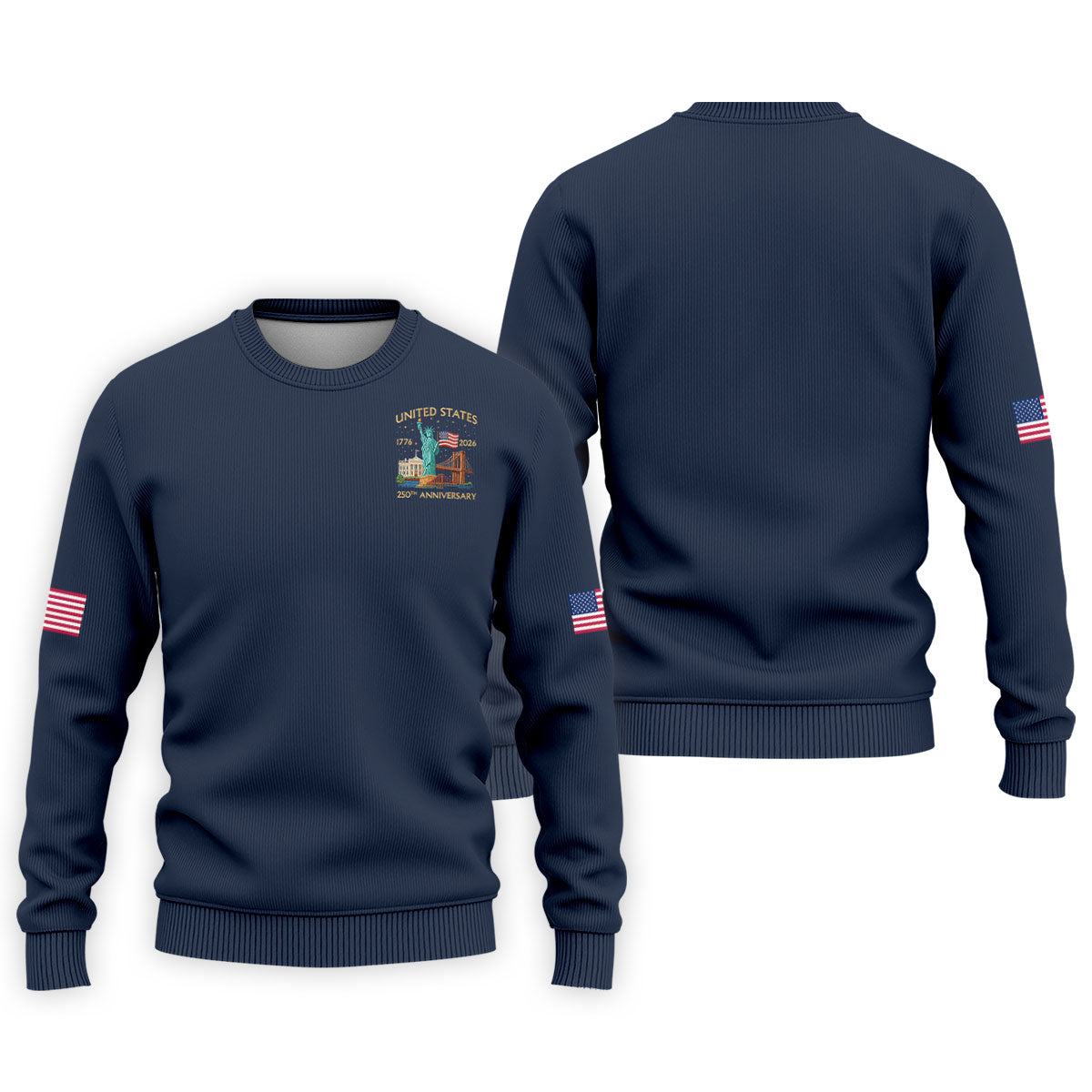 US 250th Anniversary Patriotic Golf Shirt, American Symbols 4th Of July Golf Shirts For Men