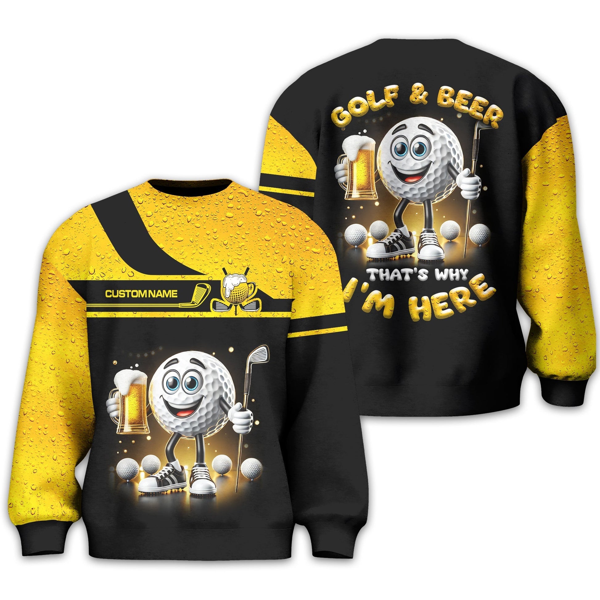 Golf And Beer Personalized Golf Polo ShirtGolf Shirt, Gift For Golfers