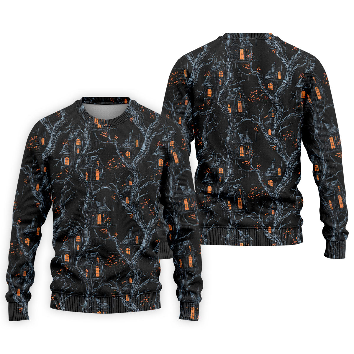 Haunted House Halloween Golf Tops For Men, Black Golf Polo ShirtGolfing Apparel, Polo For Men