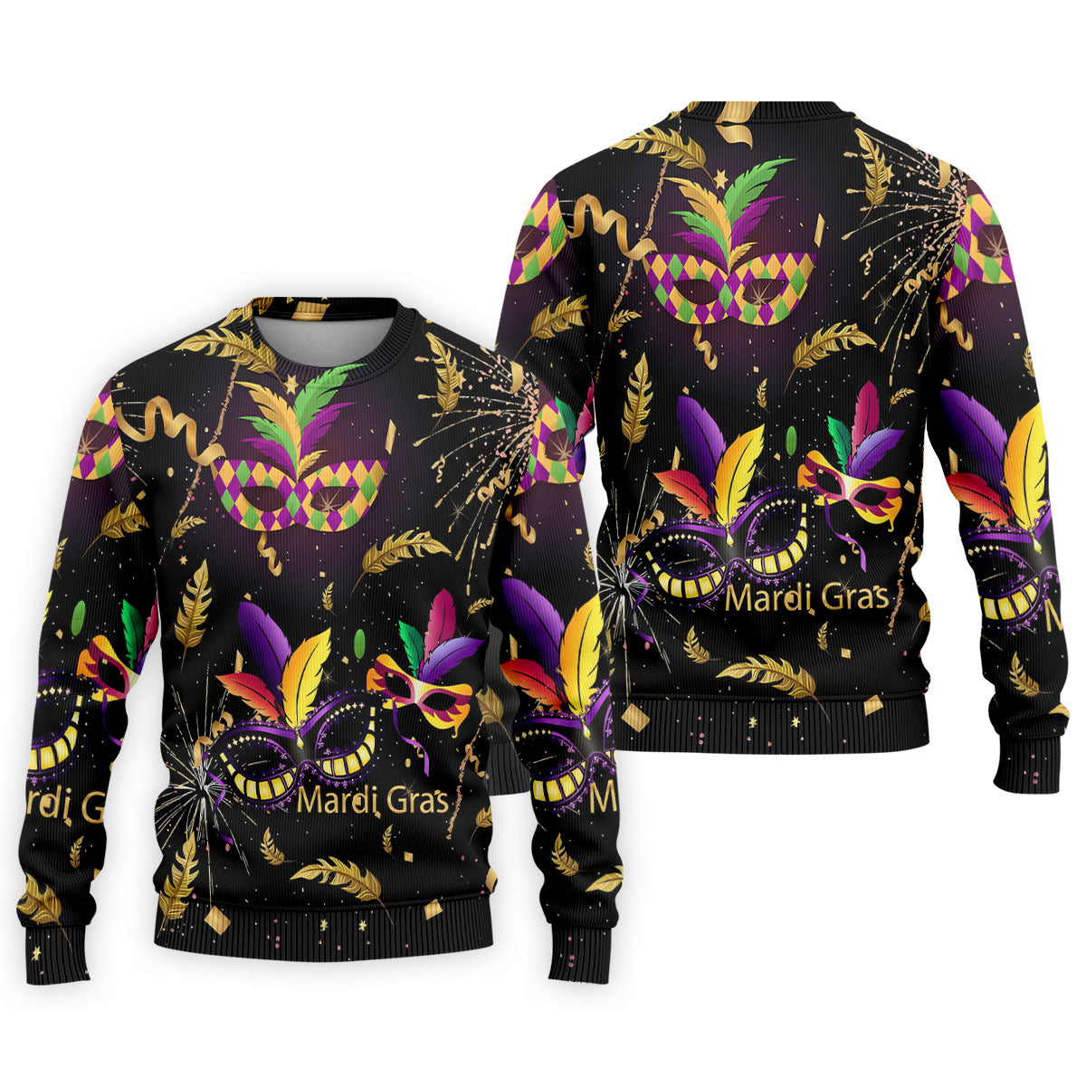 Gold Ribbons Mardi Gras Masquerade Mask Golf Tops For Men, Polo ShirtFor Men, Golf Shirts For Men
