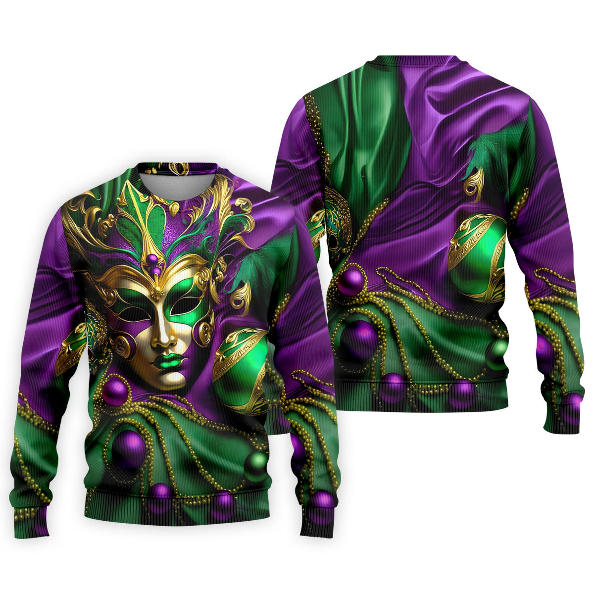 Mardi Gras Face Mask Purple Green Gold Polo ShirtFor Men, Golf Shirts For Men, Polo For Men