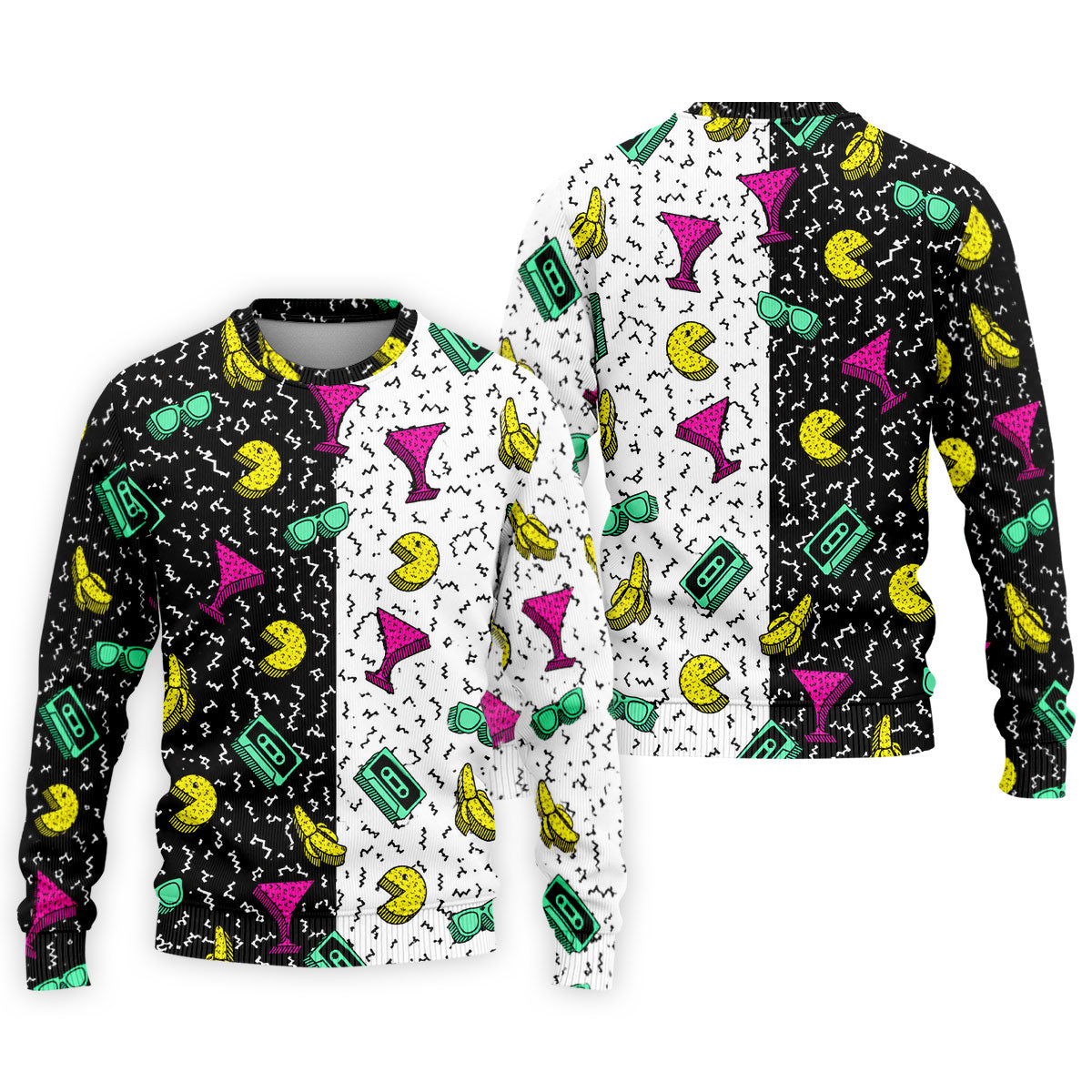 Retro Cassette Sunglasses Cocktail Banana Split Golf Shirt, Hawaiian Golf Shirt, Mens Golf Shirts, Golf Apparel For Men