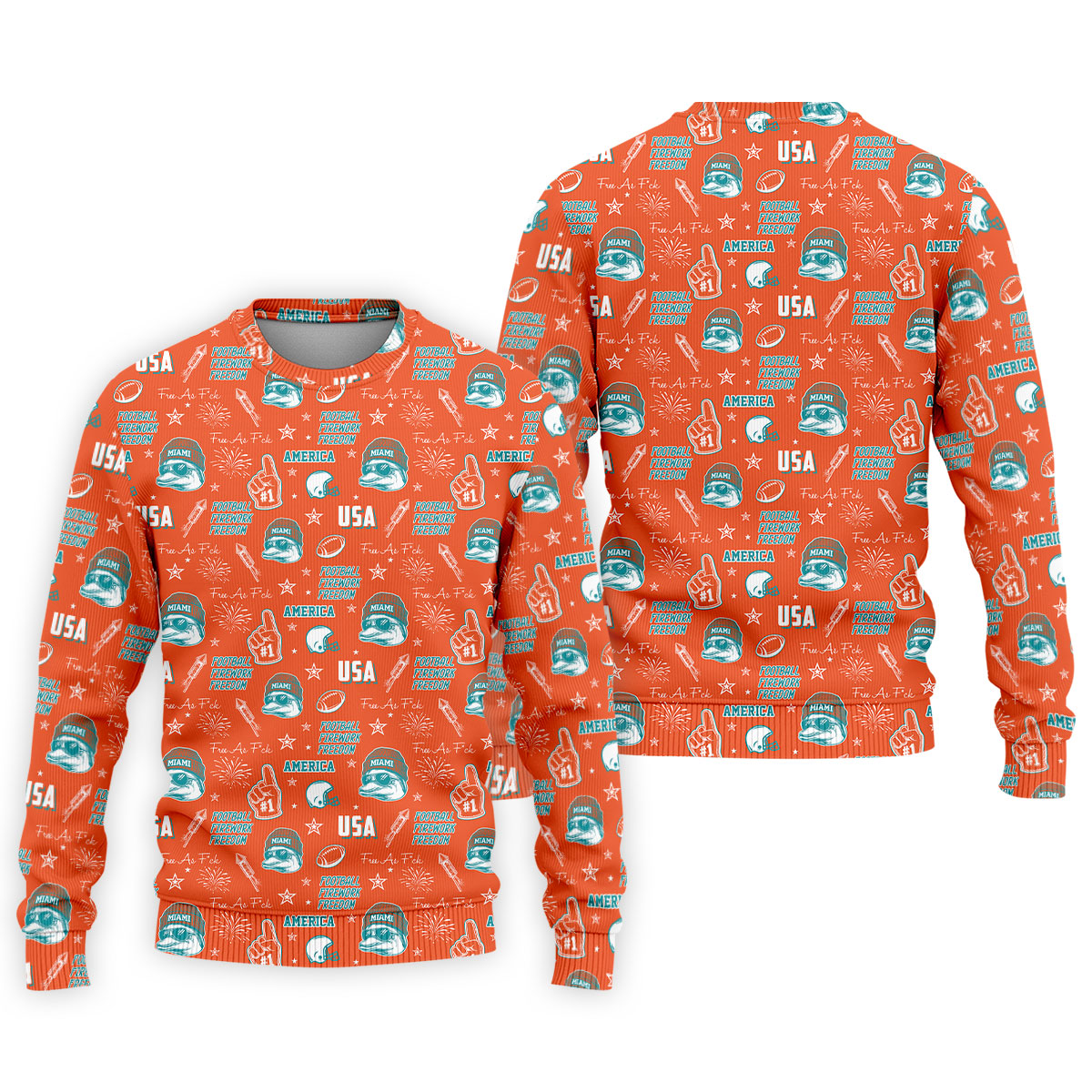 Cool Dolphin Beanie And Glasses Orange And Teal Sport Polo, American Football League Gift Ideas For Football Fans