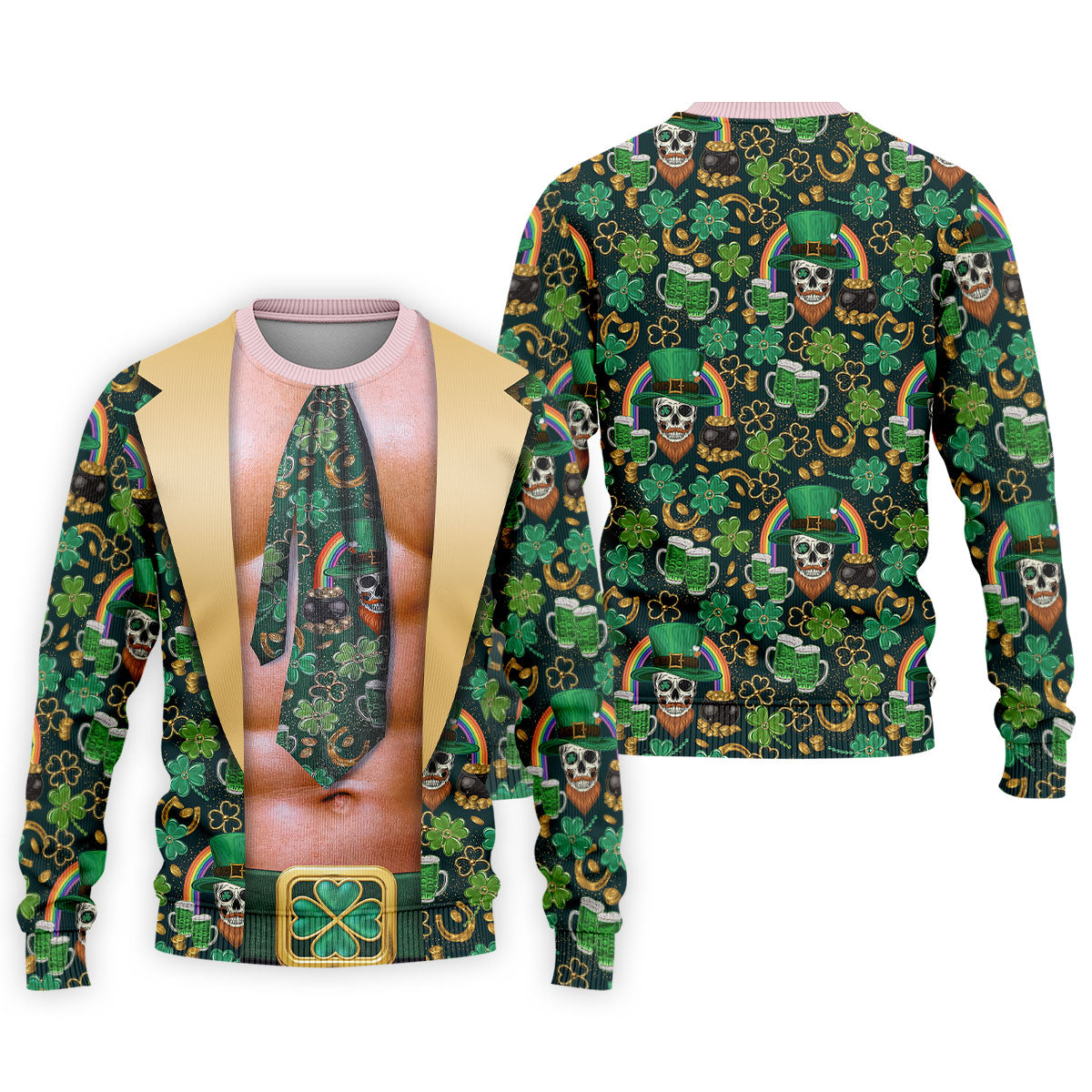 Funny Costume Shamrock St Patrick's Day Golf Shirt, Performance Golf Shirt, Polo ShirtFor Men