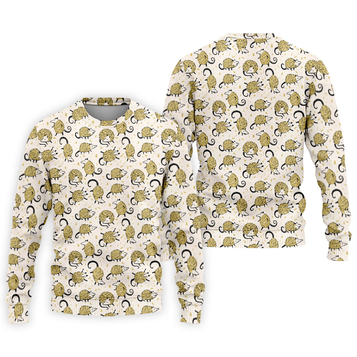 Cute Opossum Seamless Pattern Golf Tops For Men, Cute Golf Outfit, Polo Shirtor Men