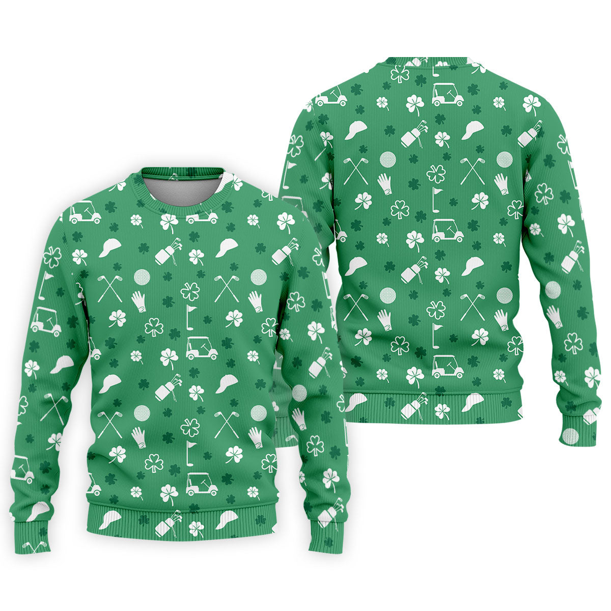 Golf Items Seamless Pattern St. Patrick’s Day Shamrock Golf Shirt, Polo ShirtFor Men, Golf Shirts For Men