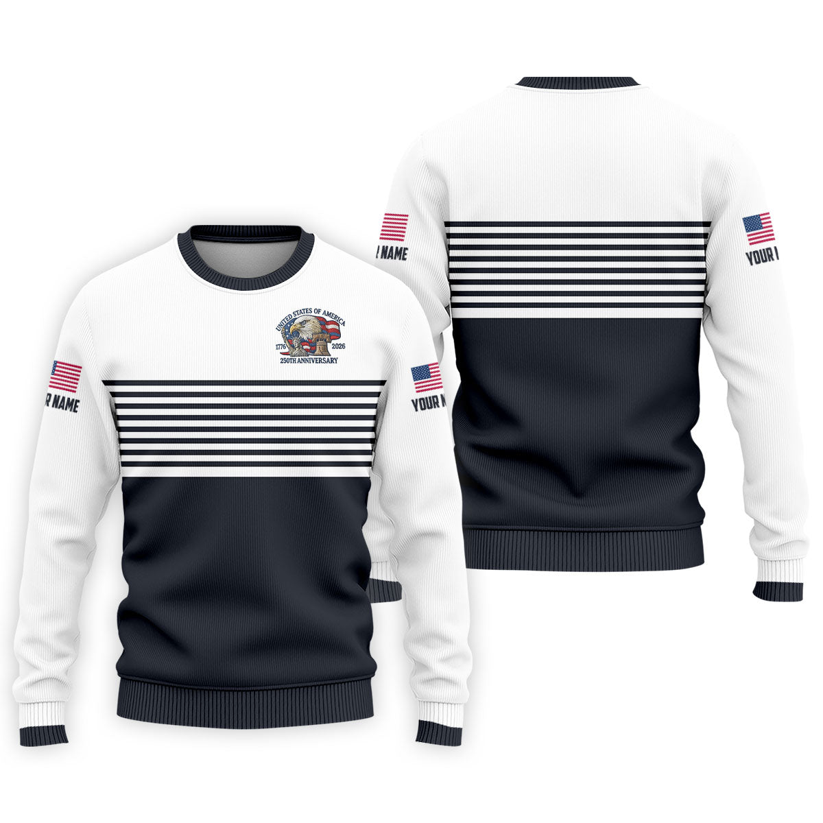 250th Anniversary Black Stripes Vintage Golf Shirt, Patriotic 4th Of July Golf Shirts For Men