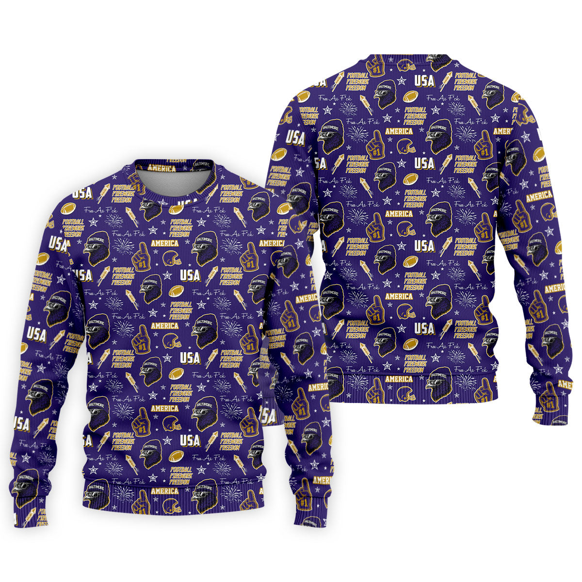 Purple Raven Metallic Gold With Purple Sport Polo, American Football League Gift Ideas For Football Fans
