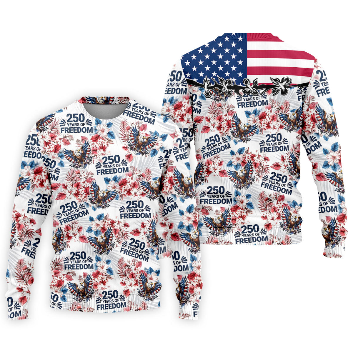 America 250 Years Of Freedom Tropical Vibe Patriotic Golf Shirt, 4th Of July Golf Shirt, Golf Shirts For Men