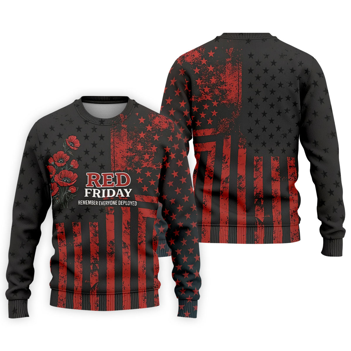 Red Friday American Flag Poppy Golf Polo Shirt, Mens Golf Apparel, Printed Golf Shirts