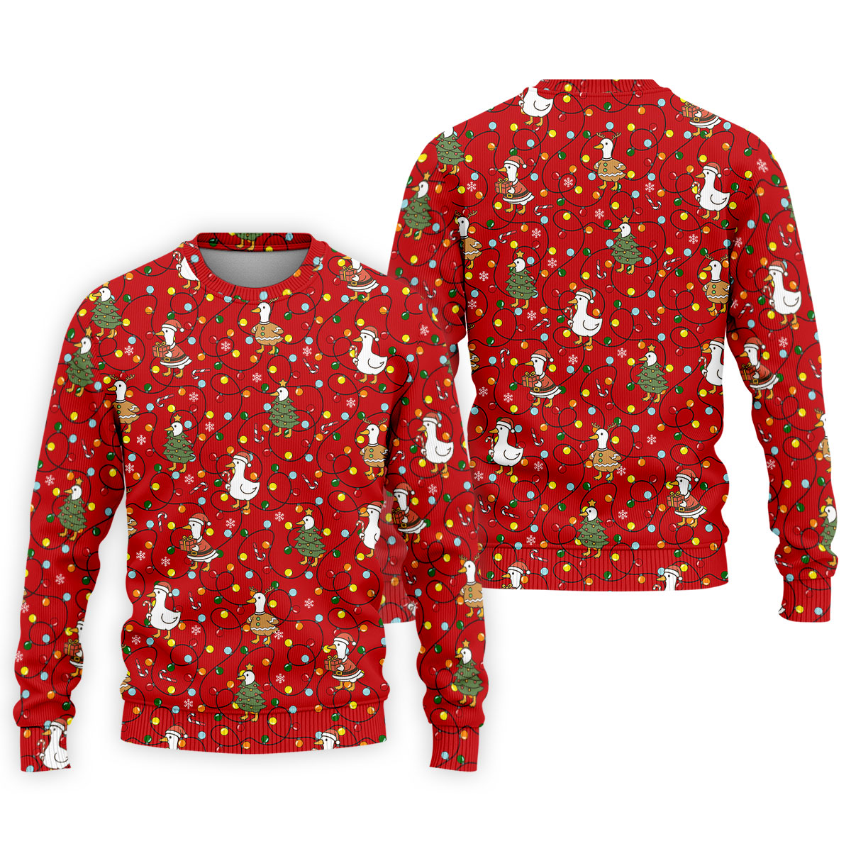Funny Duck Merry Xmas Red Golf Shirts, Gifts For Golf Lovers, Polo ShirtFor Men, Golfing Apparel