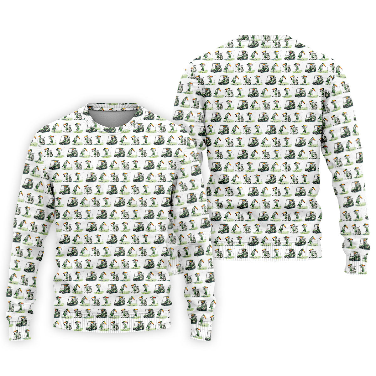Funny Toucan Golf Pose White And Green Golf Tops For Men, Polo ShirtFor Men, Golf Shirts For Men