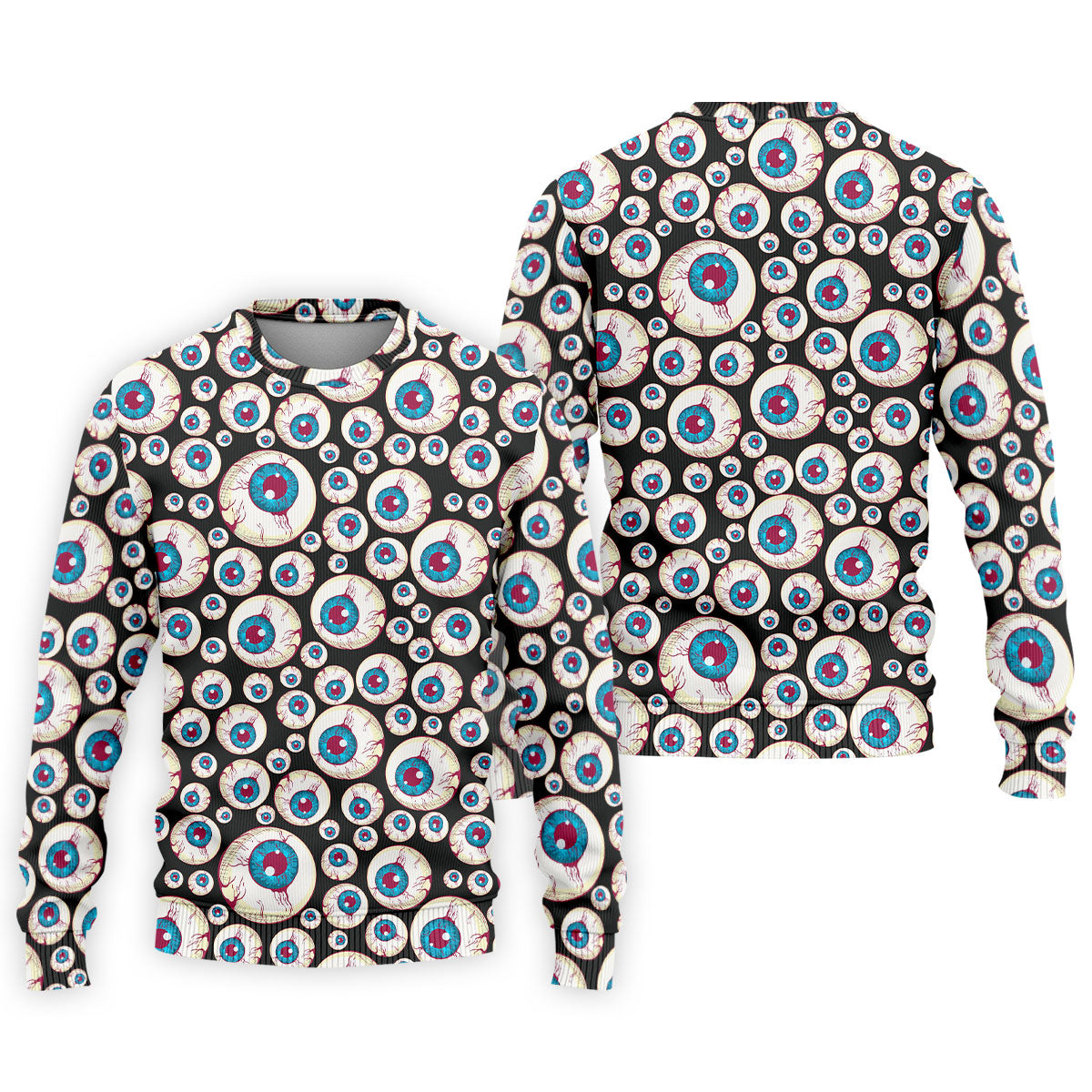 Black And White Eyeball Pattern Golf Tops For Men, Unique Gift For Golfer, Polo For Men