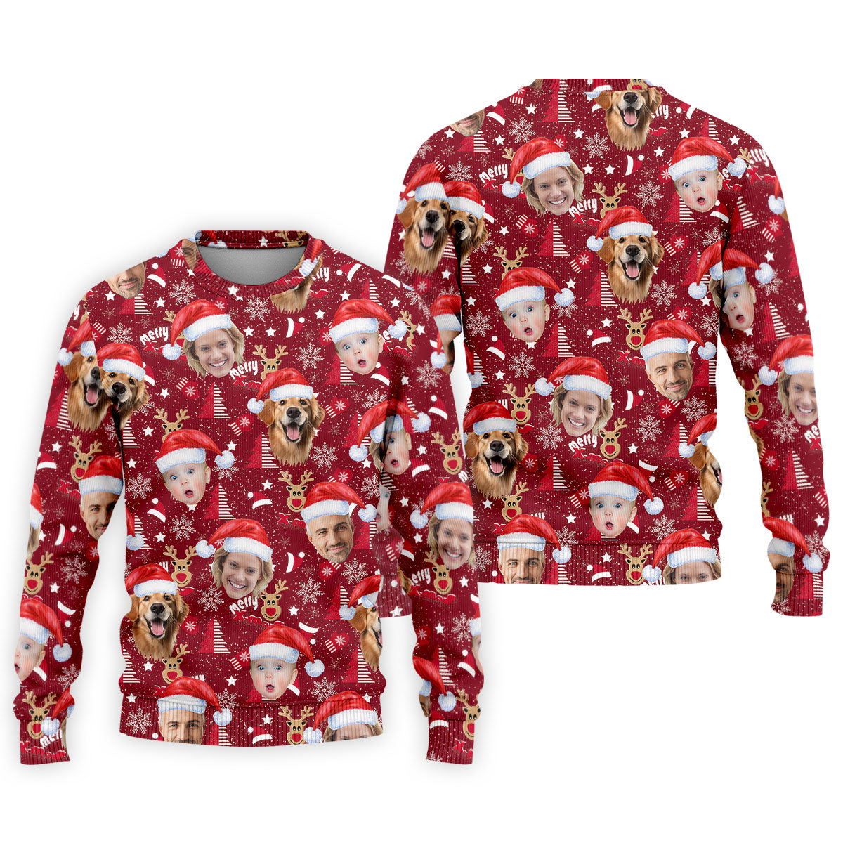 Custom Red Nose Reindeer Merry Xmas Red Golf Shirt, Christmas Golf Shirt, Polo ShirtFor Men, Golf Gift For Men