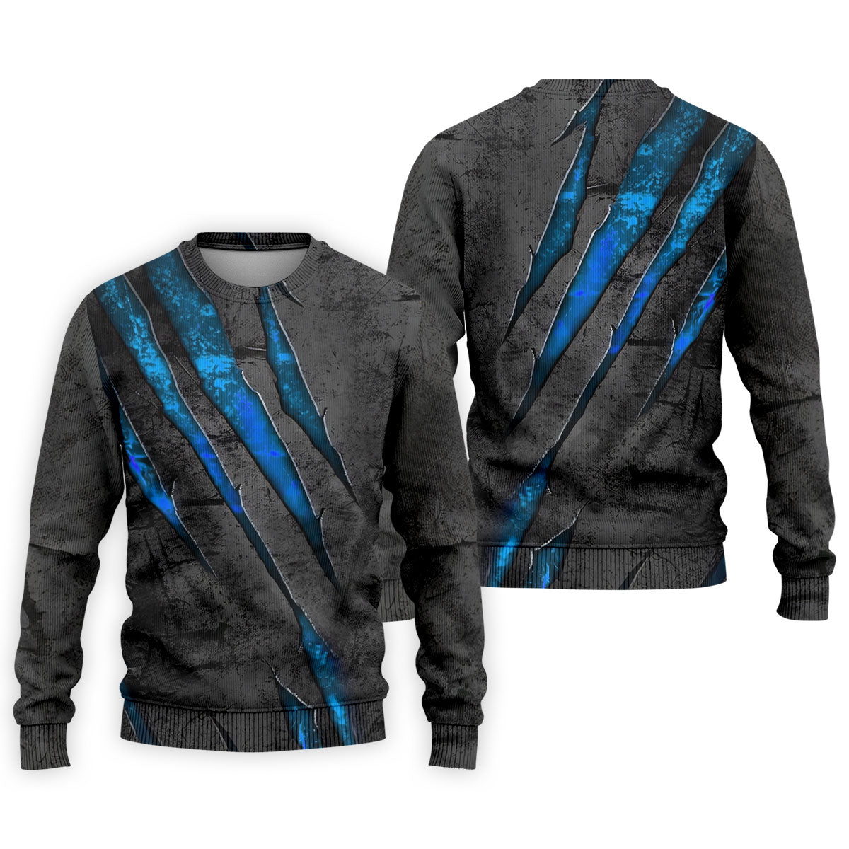 Blue Claw Marks Hawaiian Golf Shirt, Scratch Print Men's Golf Shirt, Polo Shirts For Men