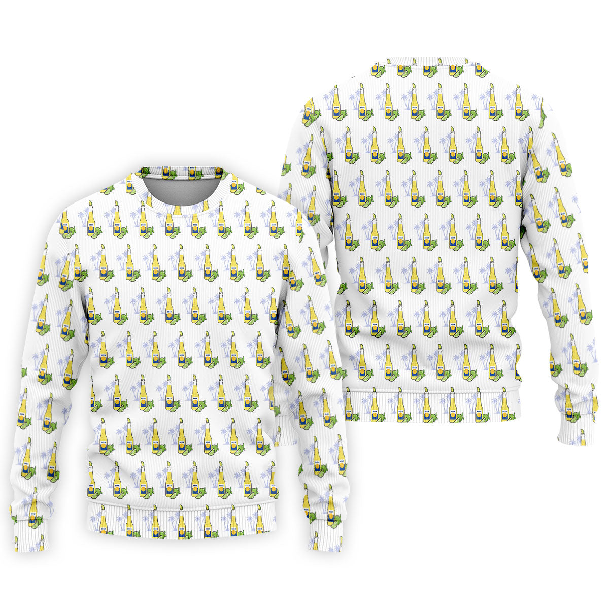 Beer And Lime Palm Tree Pattern Tropical Golf Shirt, Golf Shirts For Men, Polo ShirtFor Men