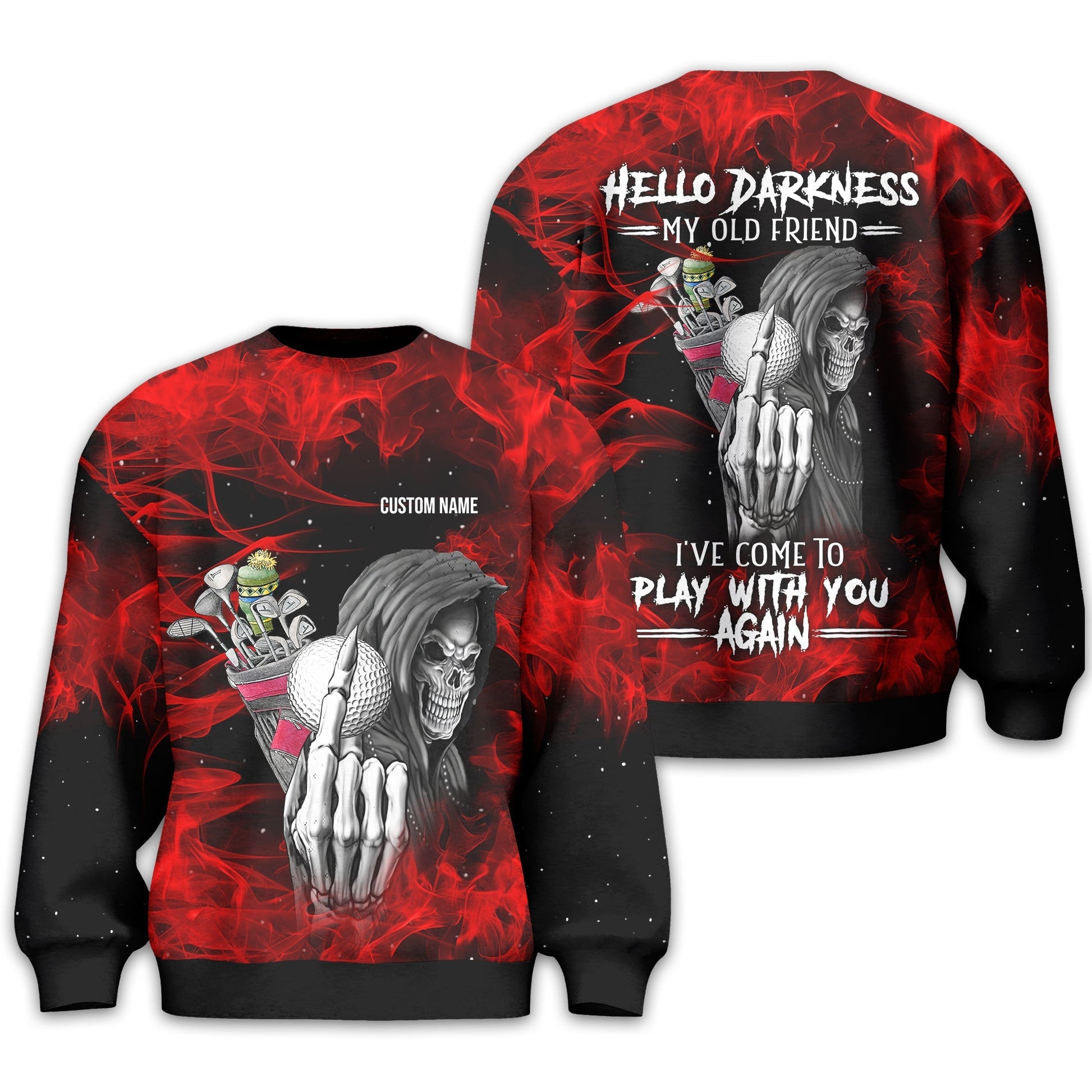 Hello Darkness My Old Friend Personalized Golf Polo ShirtGolf Shirt For Men, Gift For Golfers