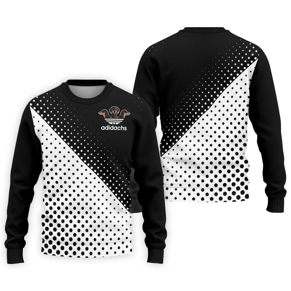 Adidachs Funny Dachshund Black Golf Shirt, Men's Funny Golf Shirts, Polo Shirtor Men