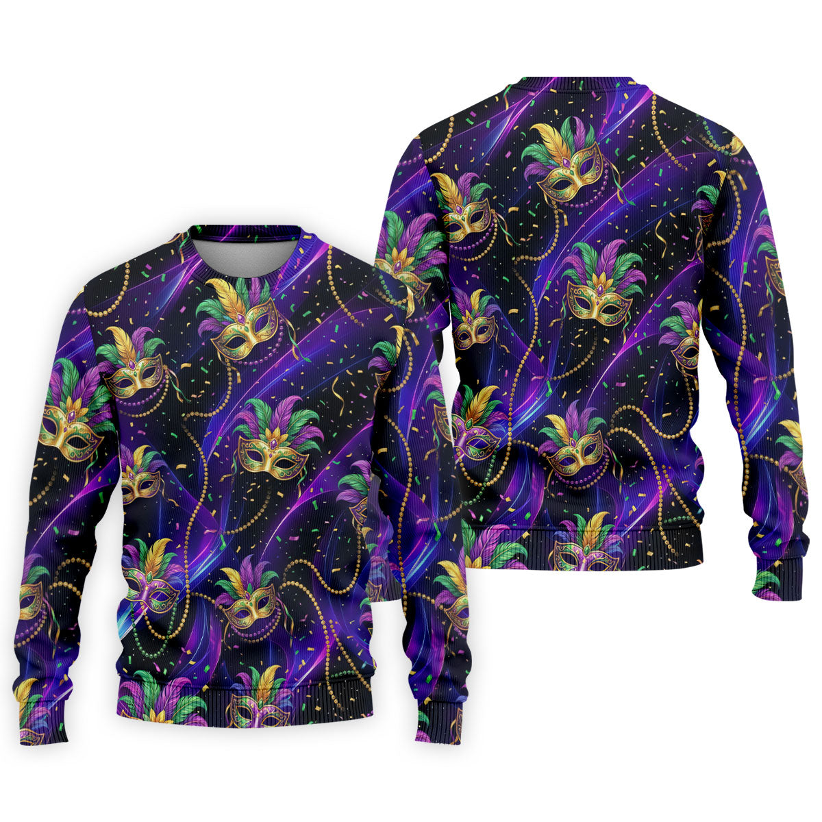 Mardi Gras Carnival Mask Neon Purple Black Golf Shirt, Men's Golf Polo Shirt Golf Shirts For Men