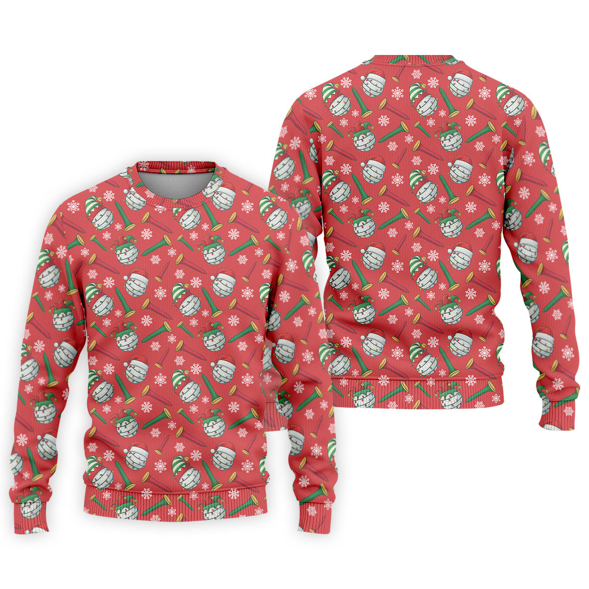 Funny Golf Ball Red Christmas Golf Shirt, Men's Funny Golf Shirts, Christmas Golf Gift